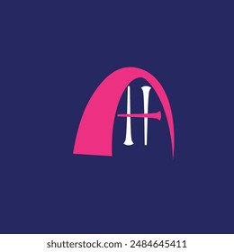 pink circle and white nails inside it
