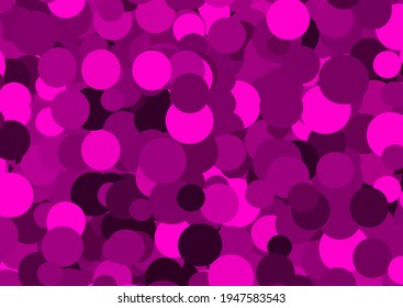 Fondo de círculos rosados. Confeti rosado. Ilustración vectorial.