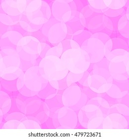 Pink circles with different transparency. Boke. Bright pink background to postcards and congratulations. Abstract background.