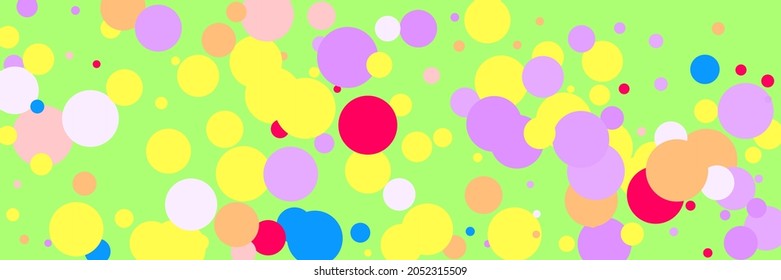 Pink Circles Indigo White Color Print. Purple Play Green Vibrant Pastel Wallpaper. Yellow Vivid Bright Multicolor Beige Kids Textile. Rainbow Dark Violet Children Red Blue Illustration.