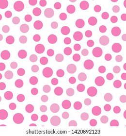 Pink circles seamless pattern. Simple background. Minimalistic elements wallpaper. Vector illustration