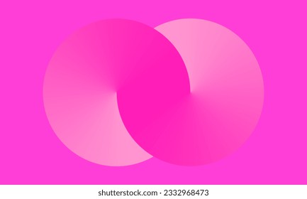 Pink circles together over pink background. Abstract Valentine Day art background with modern colors.