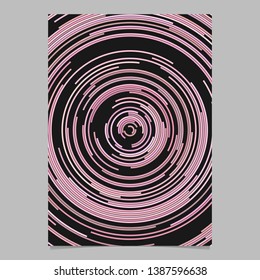 Pink circular abstract brochure background template - vector design from concentric circular lines