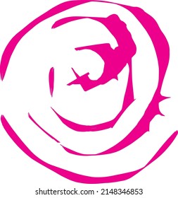 A pink circular free form doodle useful as a pattern component or design.  Vector illustration.