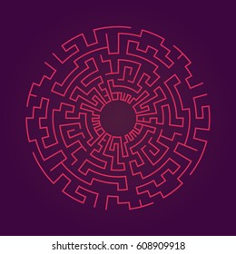 Pink circular labyrinth