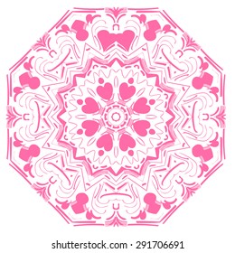 Pink circular ornament