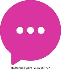 Pink circular speech bubble icon with three dots