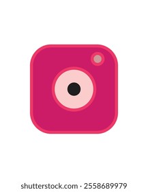  Pink circular vector icon resembling a camera lens, ideal for photo editing, camera apps, or photography tools.