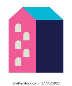 Pink city building design, Abstract geometric architecture and urban theme illustration