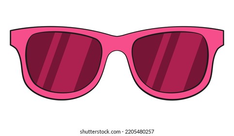 Pink classic glasses. Vector. Cartoon