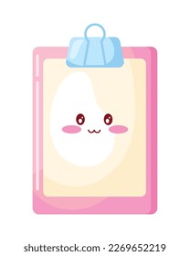 pink clipboard kawaii style character