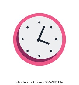 pink clock design over white