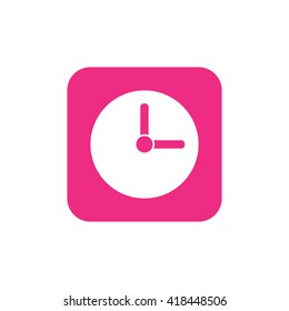Pink clock icon vector illustration