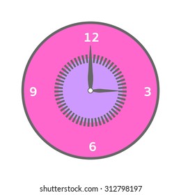 Pink Clock Vector 