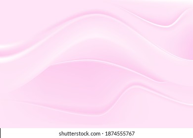 pink cloth texture wave shadow soft. crumpled fabric background. illustration vector
