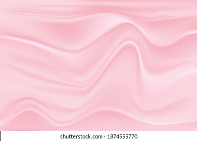 pink cloth texture wave shadow soft. crumpled fabric background. illustration vector