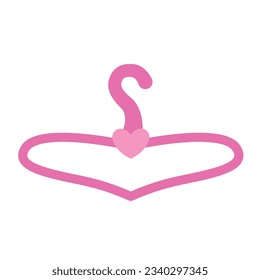 Pink clothes hanger isolated on white background