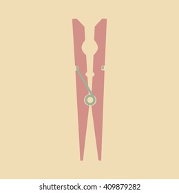 Pink clothes pin. Clothes peg.