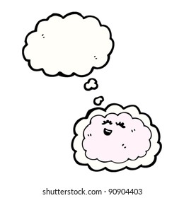 personaje de caricatura de nube rosa