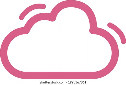 Nube rosa, ilustración, en un fondo blanco.