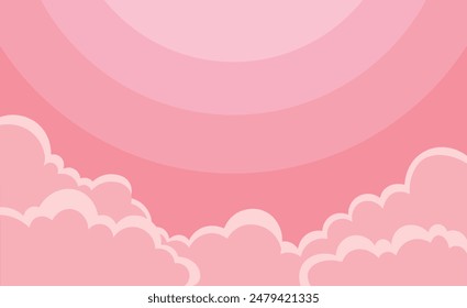 Vector de fondo de paisaje de nube rosa