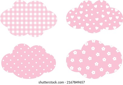 Pink cloud ornament vector illustration