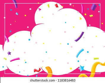 Ilustración de la plantilla de la tarjeta de partido en la nube rosa