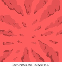 Pink Cloud radial lines.  rays or stripes. Template design for poster, banner, advertising. Vector illustration. Square stamp.