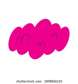 Diseño de forma de nube rosa, naturaleza del cielo meteorológico temporada de nubes climáticas y tema meteorológico Ilustración vectorial