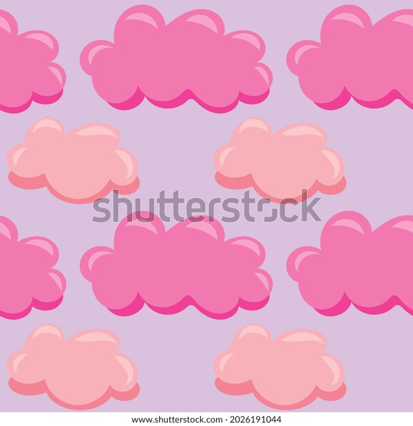 Pink Cloud Shape On Purple Background Stock Vector Royalty Free