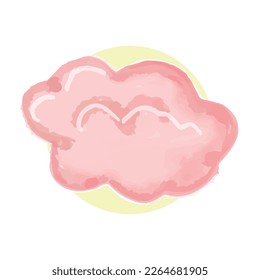 Pink cloud. Watercolor adorable pink collection. childish element. valentine design