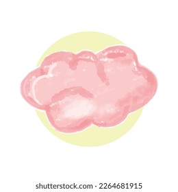 Pink cloud. Watercolor adorable pink collection. childish element. valentine design