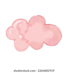 Pink cloud. Watercolor adorable pink collection. childish element. valentine design