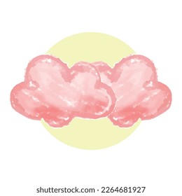 Pink cloud. Watercolor adorable pink collection. childish element. valentine design