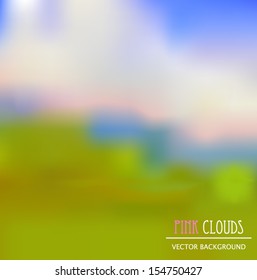pink clouds background vector