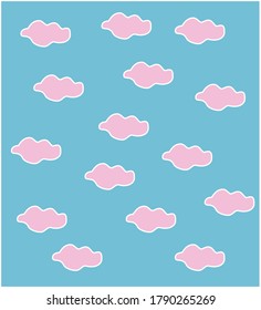 Pink clouds on a blue background