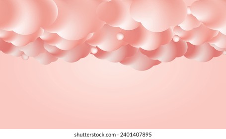 Pink clouds on the top of vector illustration.