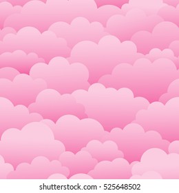 Pink clouds. Seamless vector pattern