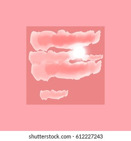 Pink clouds and sun
