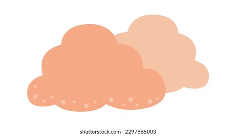 Pink clouds Weather design element. Vector illustration