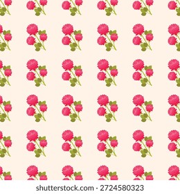 Patrón inconsútil floral del trébol rosado, muestra disponible en el panel de las muestras, flores lindas de la primavera en fondo crema