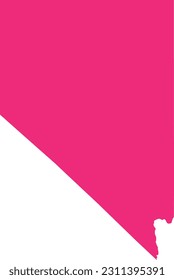 PINK CMYK color detailed flat map of the federal state of NEVADA, UNITED STATES OF AMERICA on transparent background