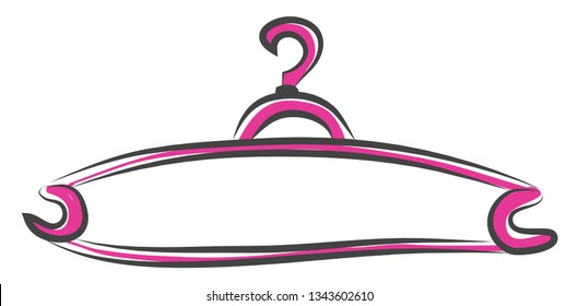 Ilustración vectorial de colgador rosa sobre fondo blanco