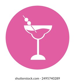 Icono de cóctel rosa Ilustración vectorial de pegatinas