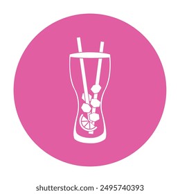 Rosa Cocktail-Symbol Aufkleber Vektorillustration