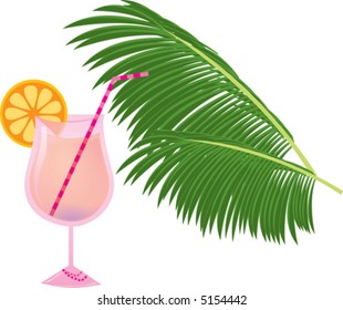 pink cocktail, vector