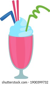 Pink cocotail, illustration, vector on a white background.