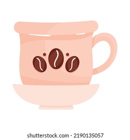 pink coffee cup drink icon