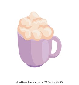 pink coffee cup with foam