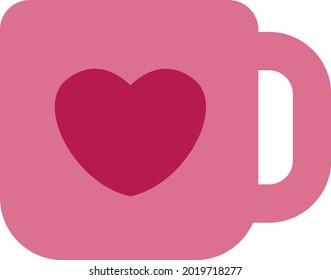 Pink coffee cup, illustration, vector on a white background.
